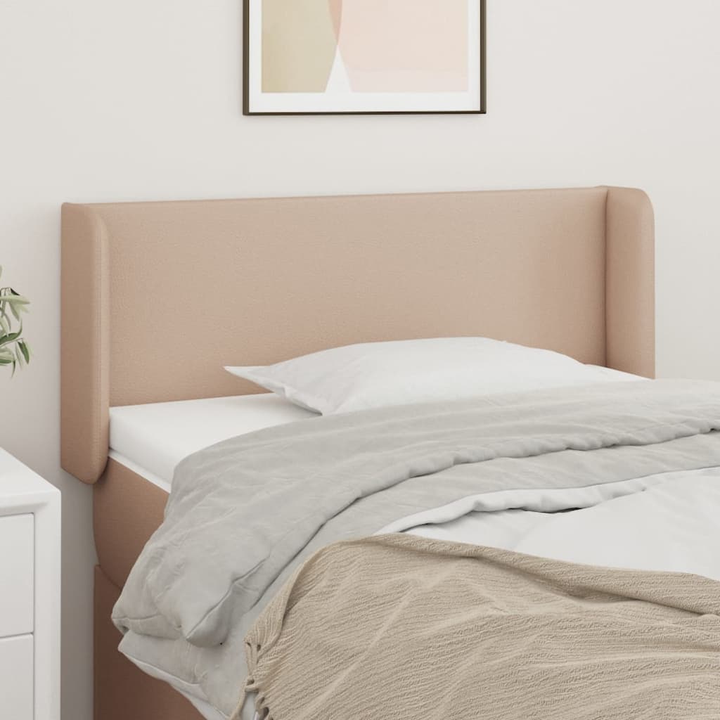 Kopfteil mit Ohren Creme 83x16x78/88 cm Kunstleder