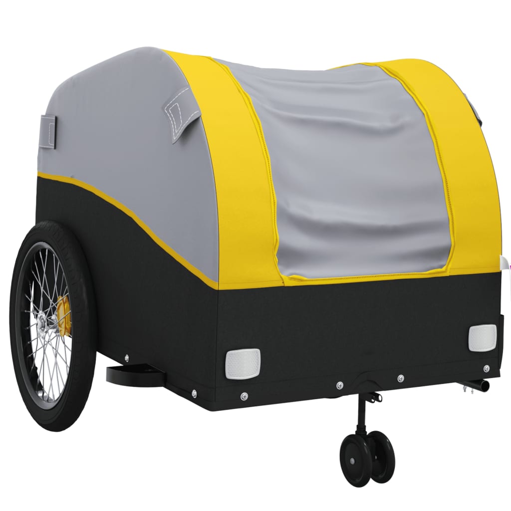 Fahrradanhänger Schwarz und Orange 30 kg Eisen