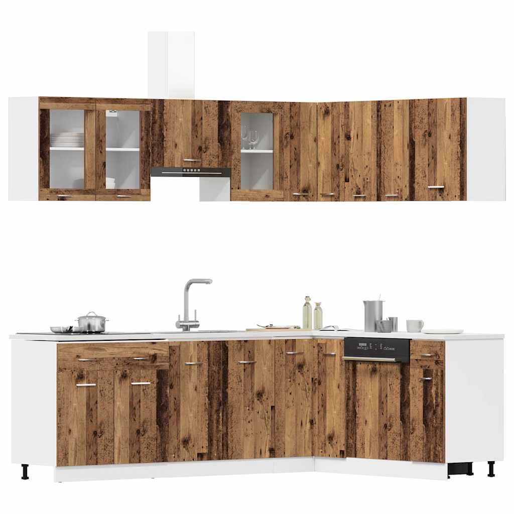 11-tlg. Küchenzeile Lyon Weiß Holzwerkstoff