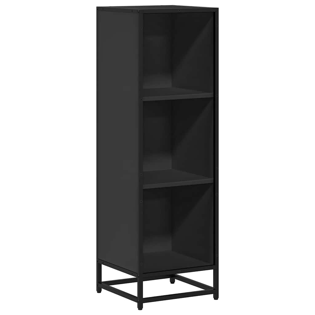 Bücherregal Schwarz 97,5x33x107,5 cm Holzwerkstoff und Metall