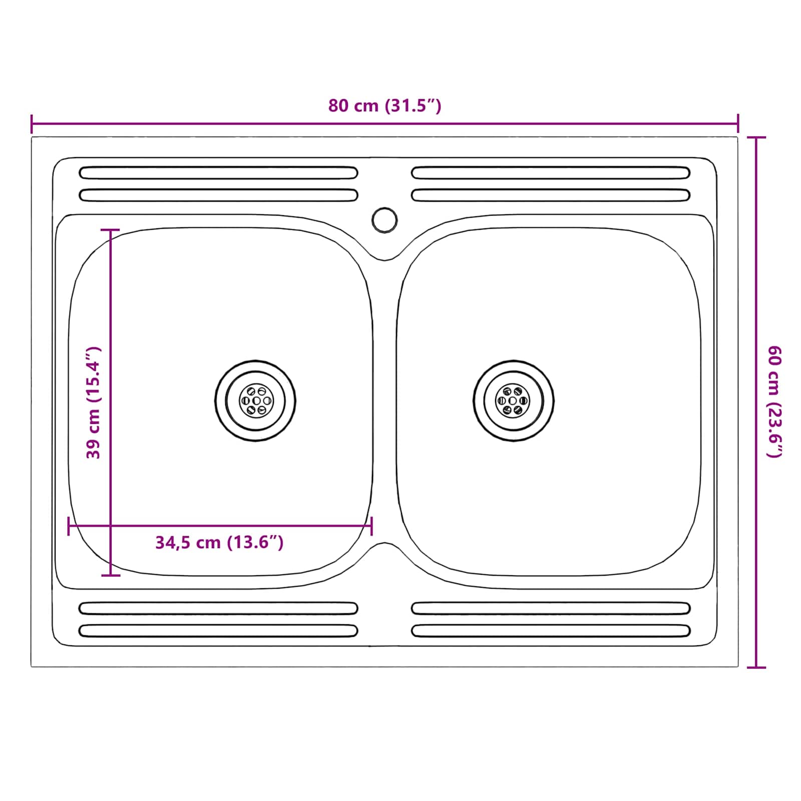 Waschbecken-Unterschrank mit Tür Lucca 2 pcs Weiß Holzwerkstoff