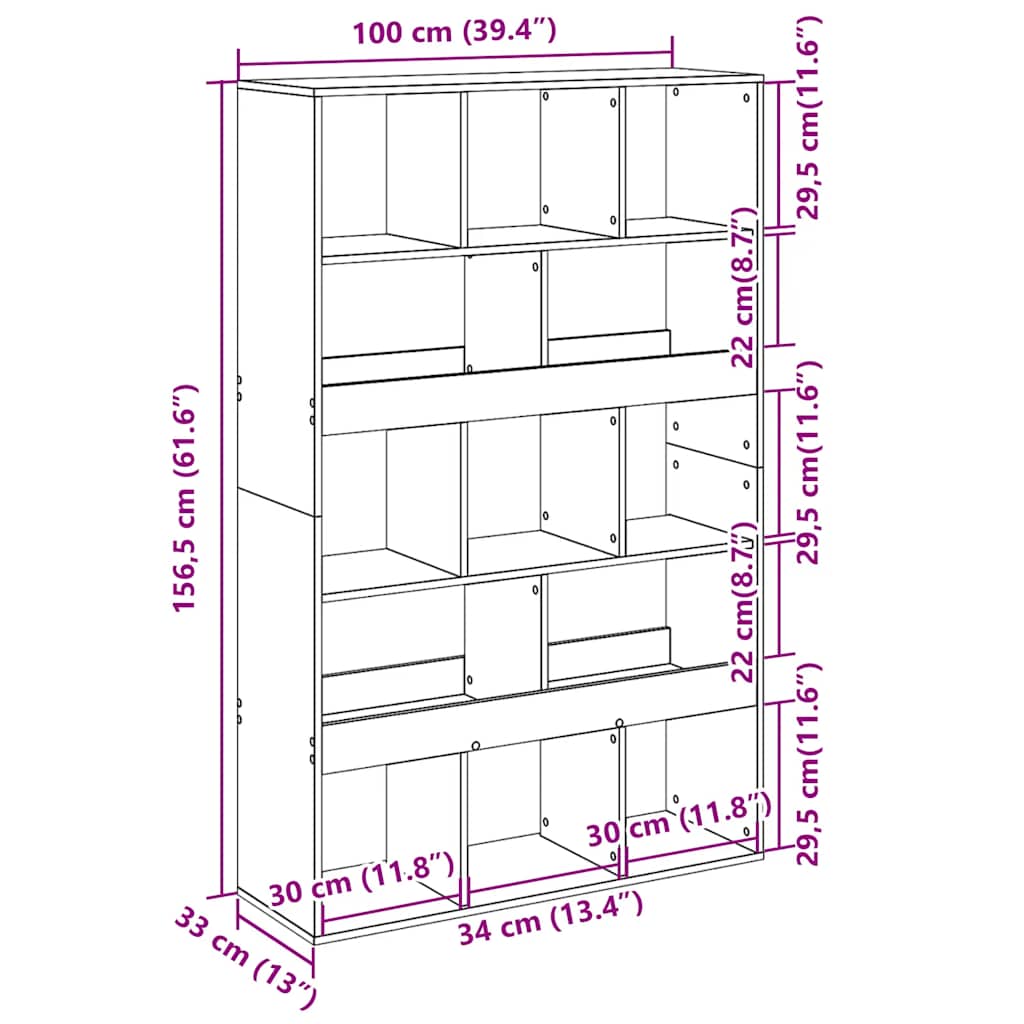 Bücherregal Weiß 100x33x125,5 cm Holzwerkstoff