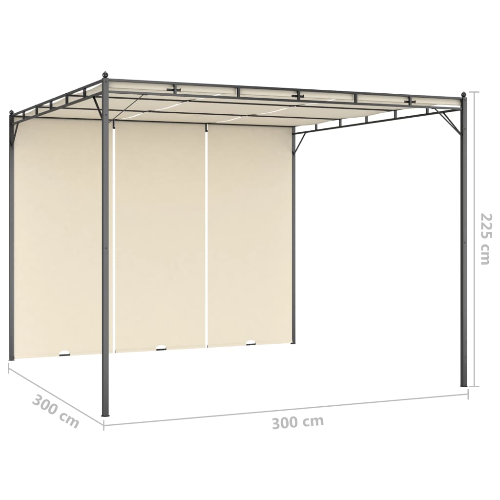 Pavillon 4 x 3 x 2,3 m Grün Polyester und Stahl