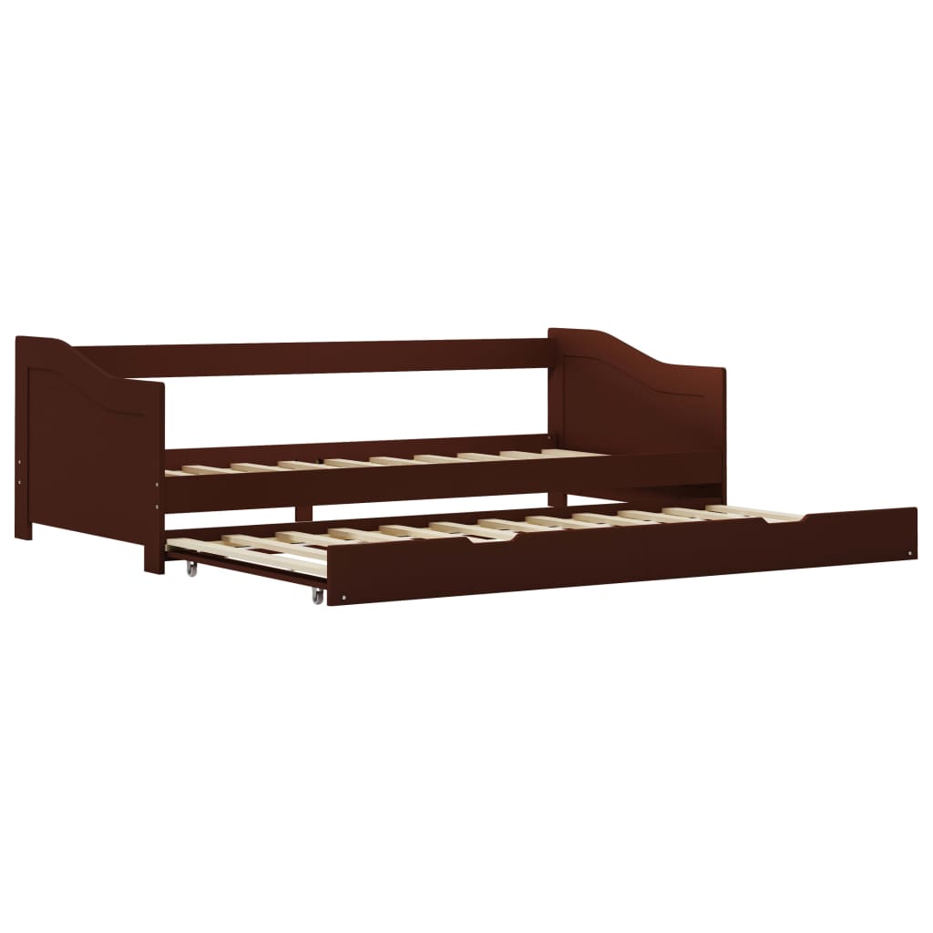 Ausziehsofa Bettgestell Weiß Kiefernholz 90×200 cm