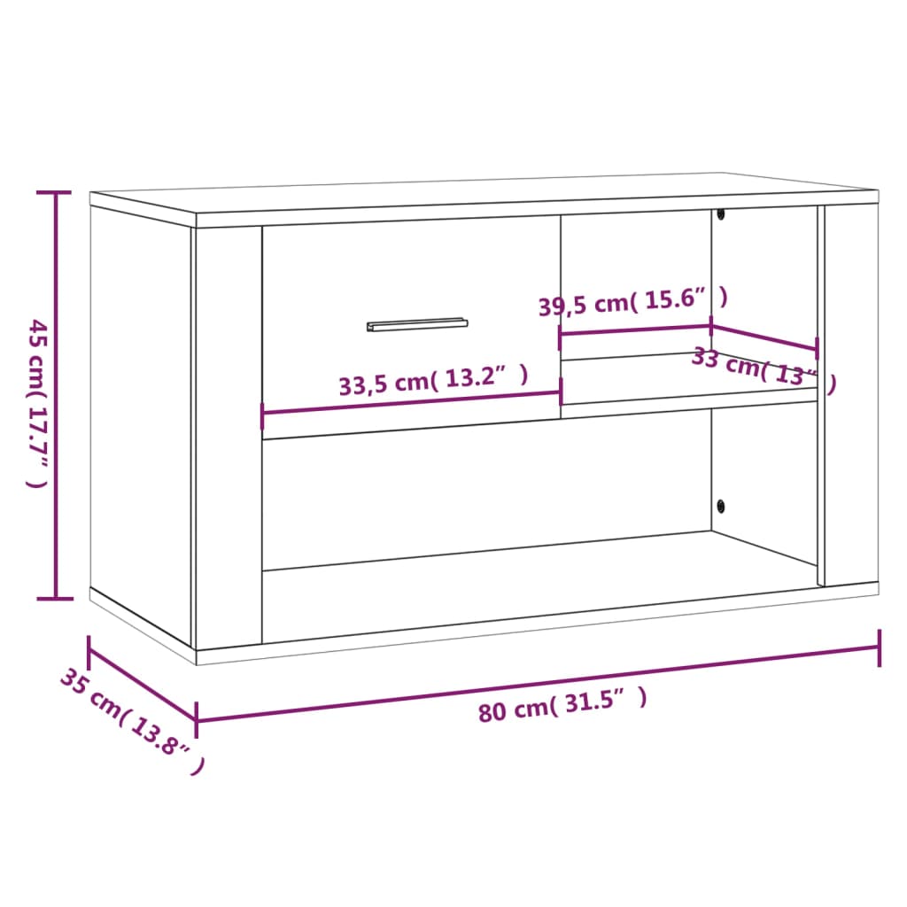 Schuhschrank Weiß 80x35x45 cm Holzwerkstoff