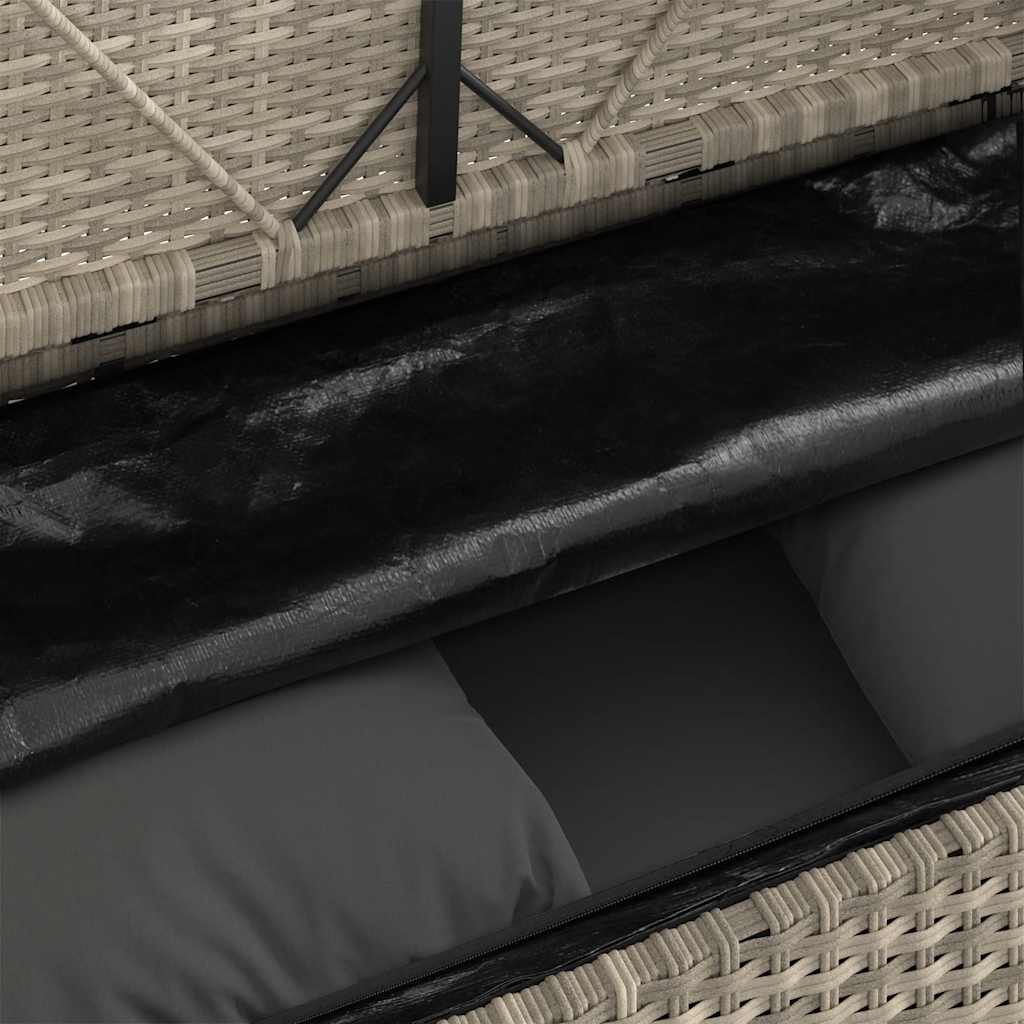 Gartenbank mit Kissen Schwarz Poly Rattan