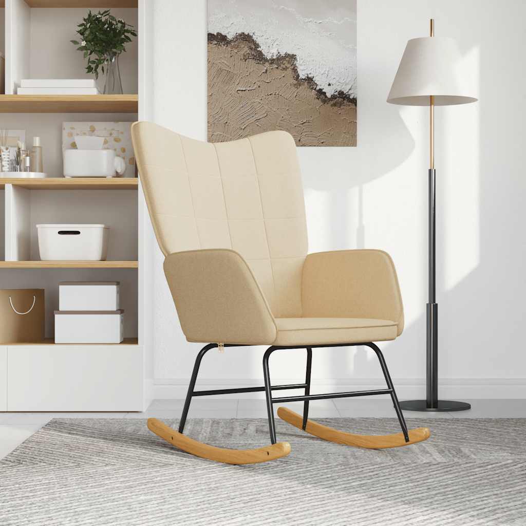 Schaukelstuhl Taupe Stoff