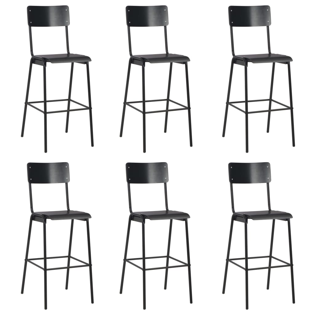 Barhocker 4 Stk. Massives Sperrholz Stahl