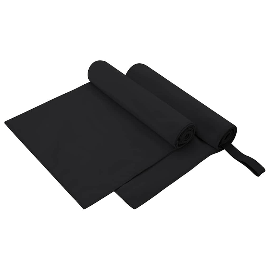 Sporthandtücher 2 pcs Schwarz 50 x 30 cm Polyester und Polyamid