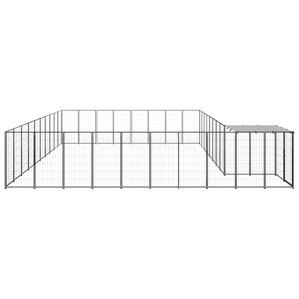 Hundezwinger Schwarz 7,26 m² Stahl