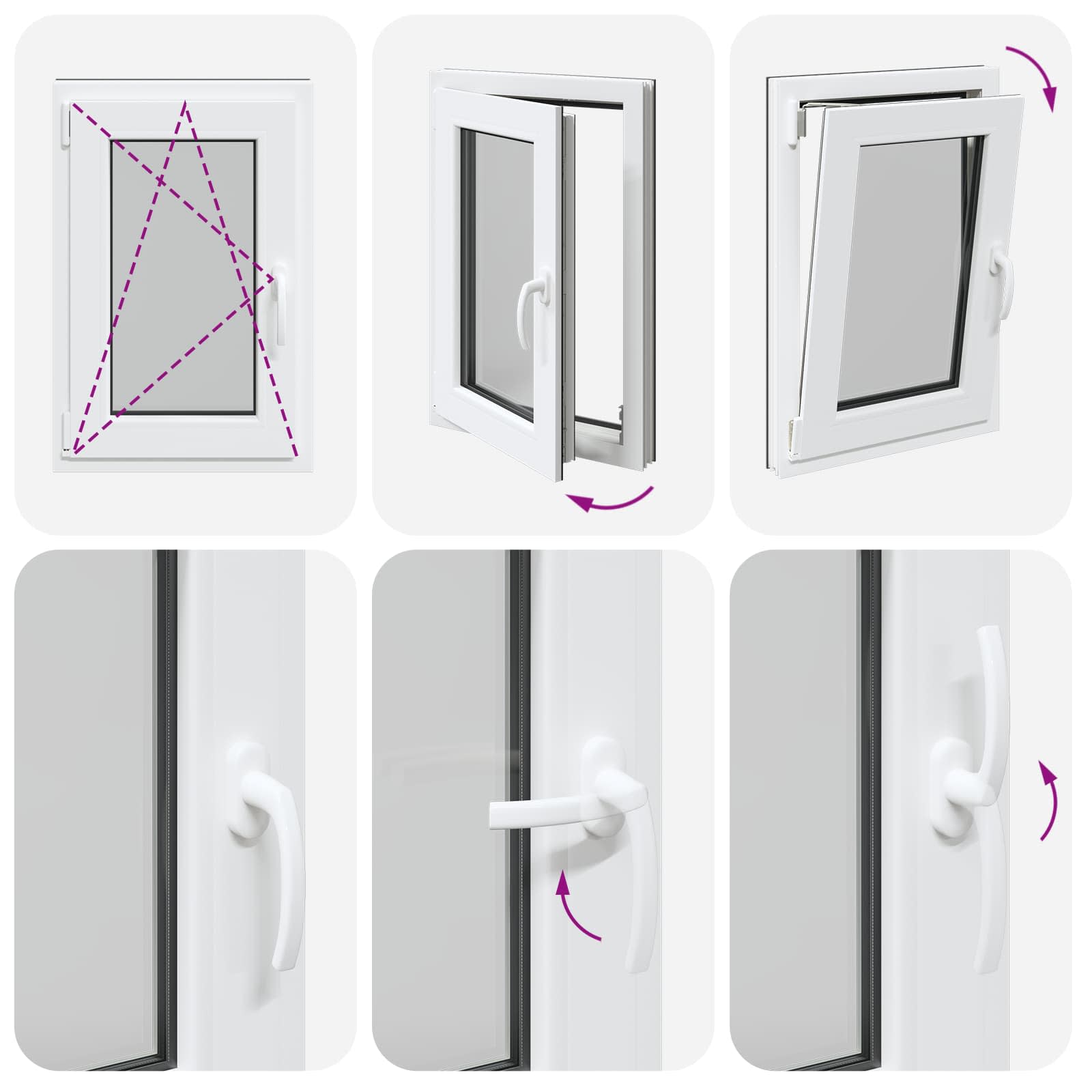 Kellerfenster RISOR 50 x 50 cm PVC und Glas Weiß