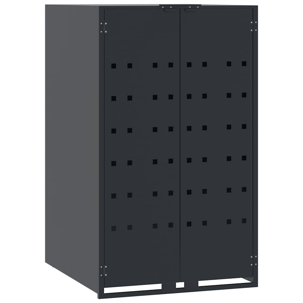 Mülltonnenbox für 2 Tonnen Schwarz 138x79x117 cm Stahl