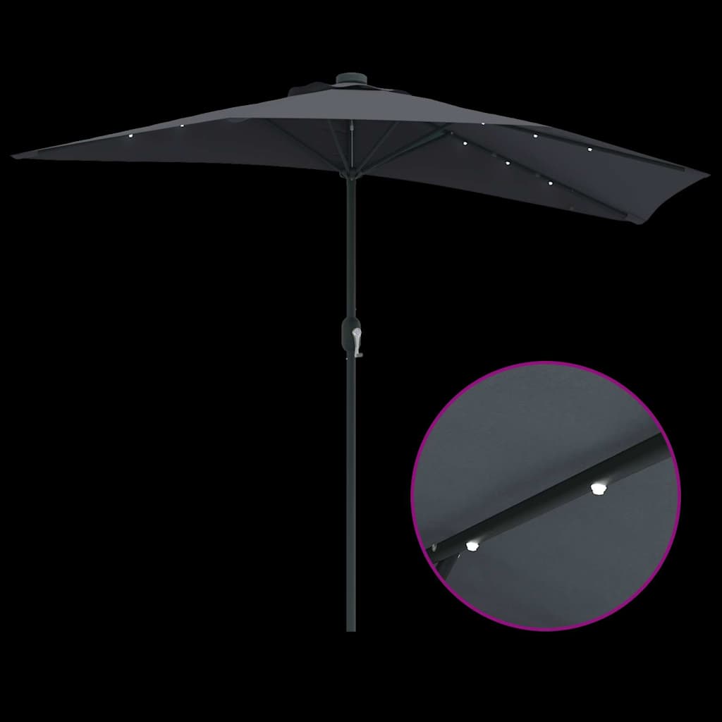 Garten-Sonnenschirm Sand 294 x 150 x 224 cm Polyester und Stahl