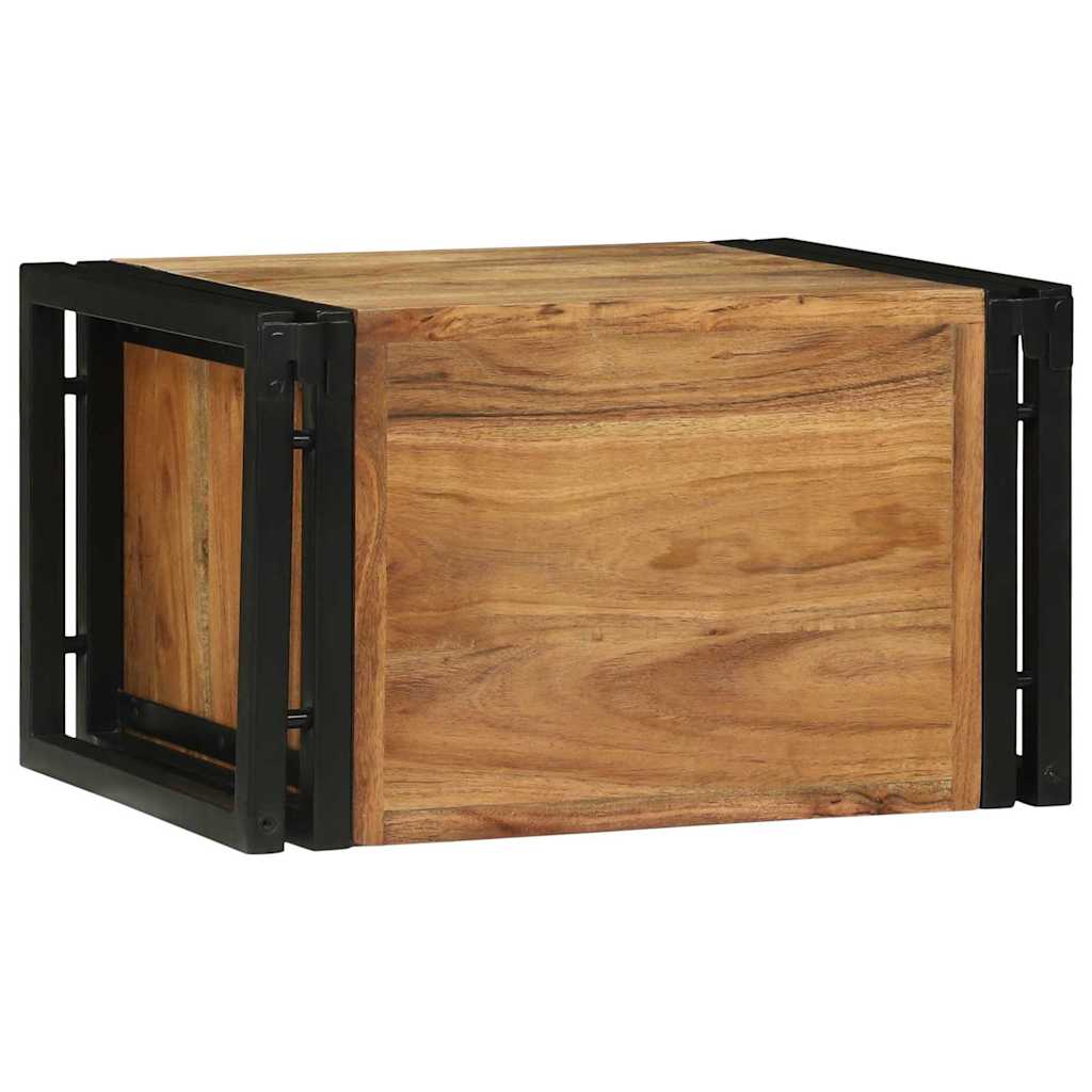 Weinregal Braun und Schwarz 35 x 35 x 39 cm Massivholz Mango