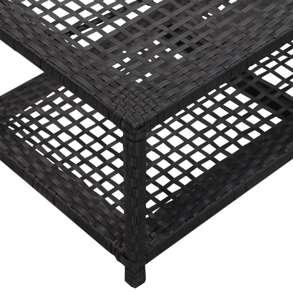 Schuhbank Schwarz 80 x 40 x 30 cm Poly Rattan