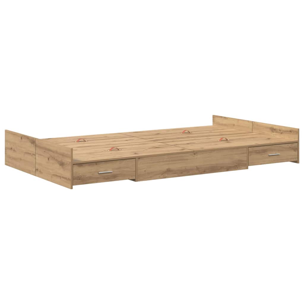 Aufbewahrungsbettgestell Weiß 200 x 200 cm Holzwerkstoff