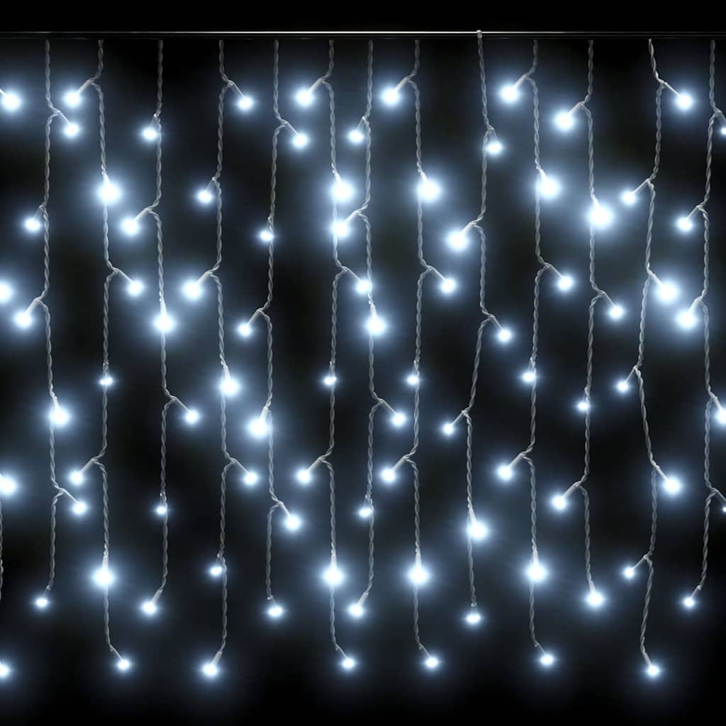 Lichtervorhang LED Eiszapfen 10 m 400 LED Warmweiß 8 Funktionen
