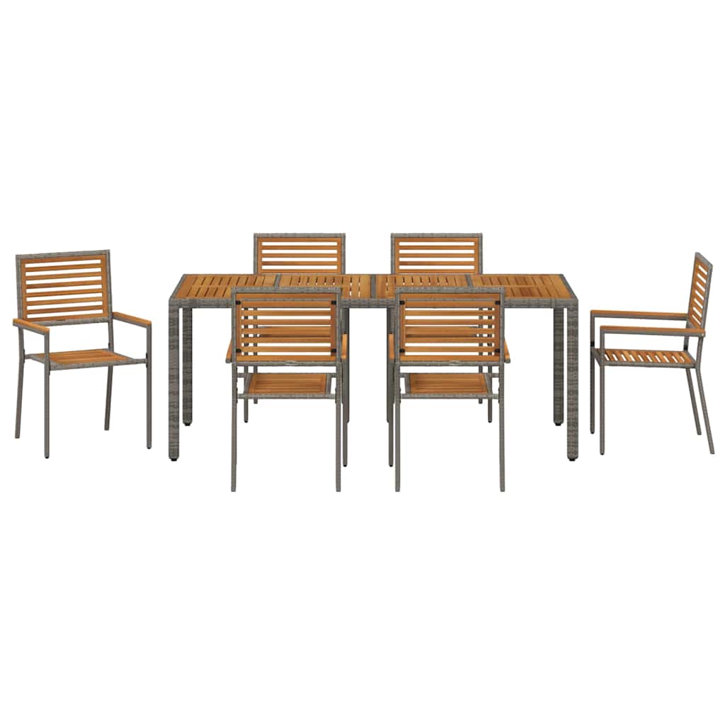 Garten Essgruppe 3 pcs Schwarz und Braun Poly-Rattan