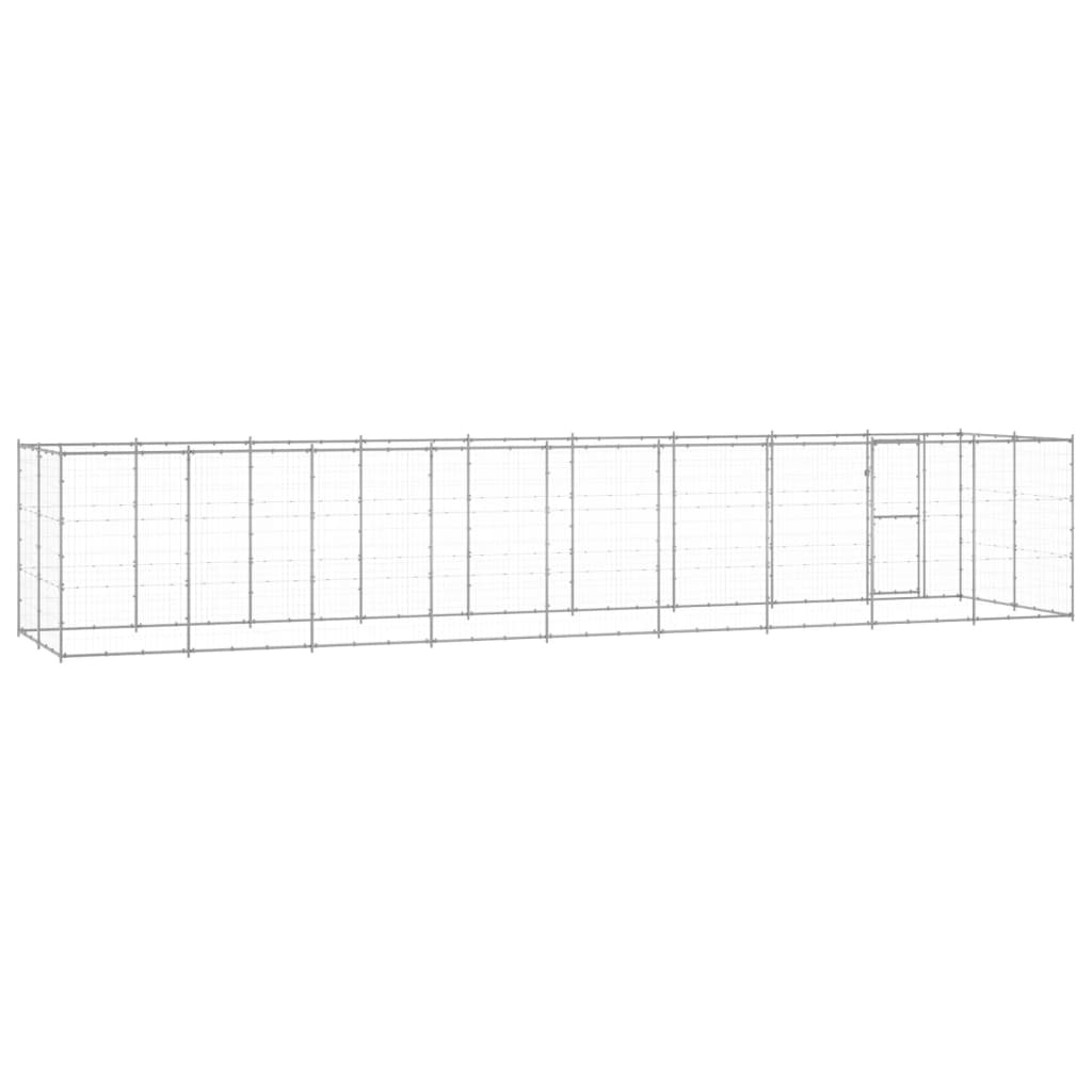 Outdoor-Hundezwinger mit Überdachung Stahl 7,26 m²