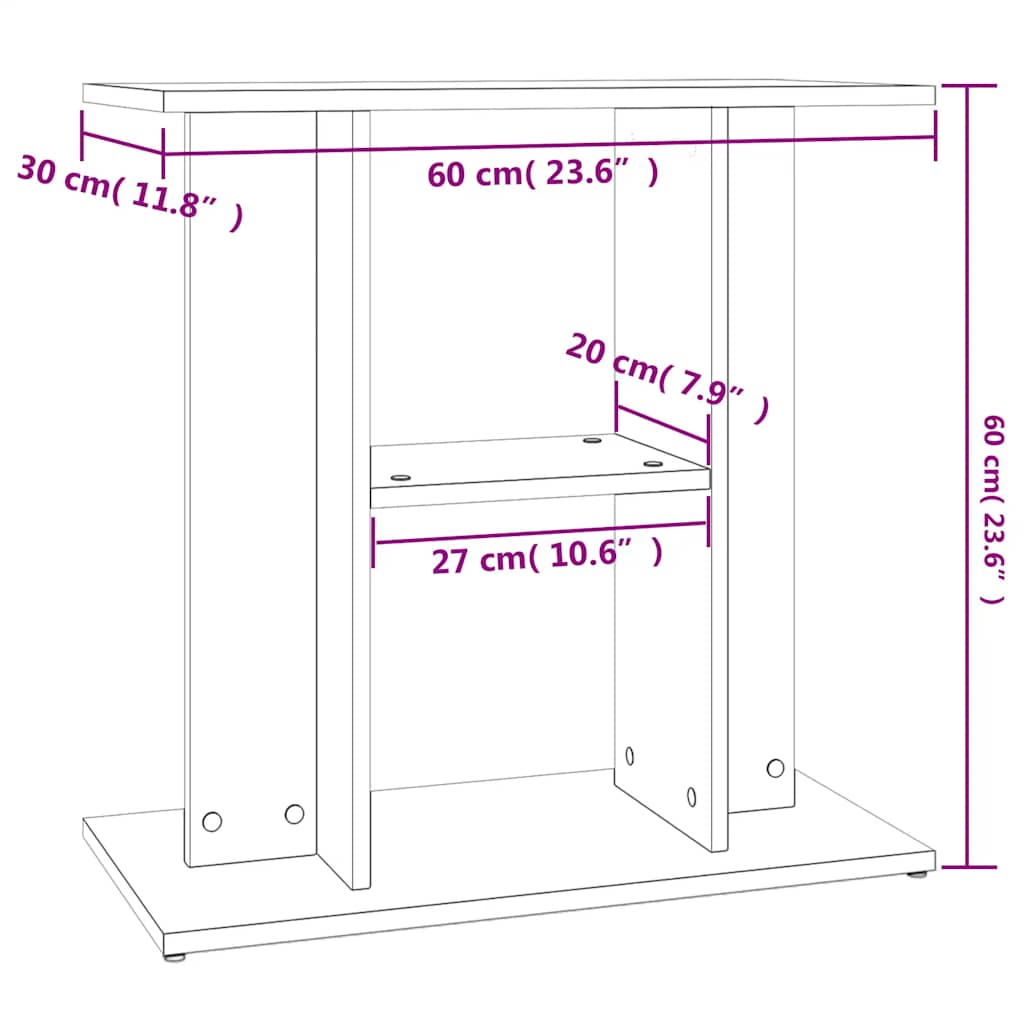 Aquariumständer Weiß 60x30x60 cm Holzwerkstoff