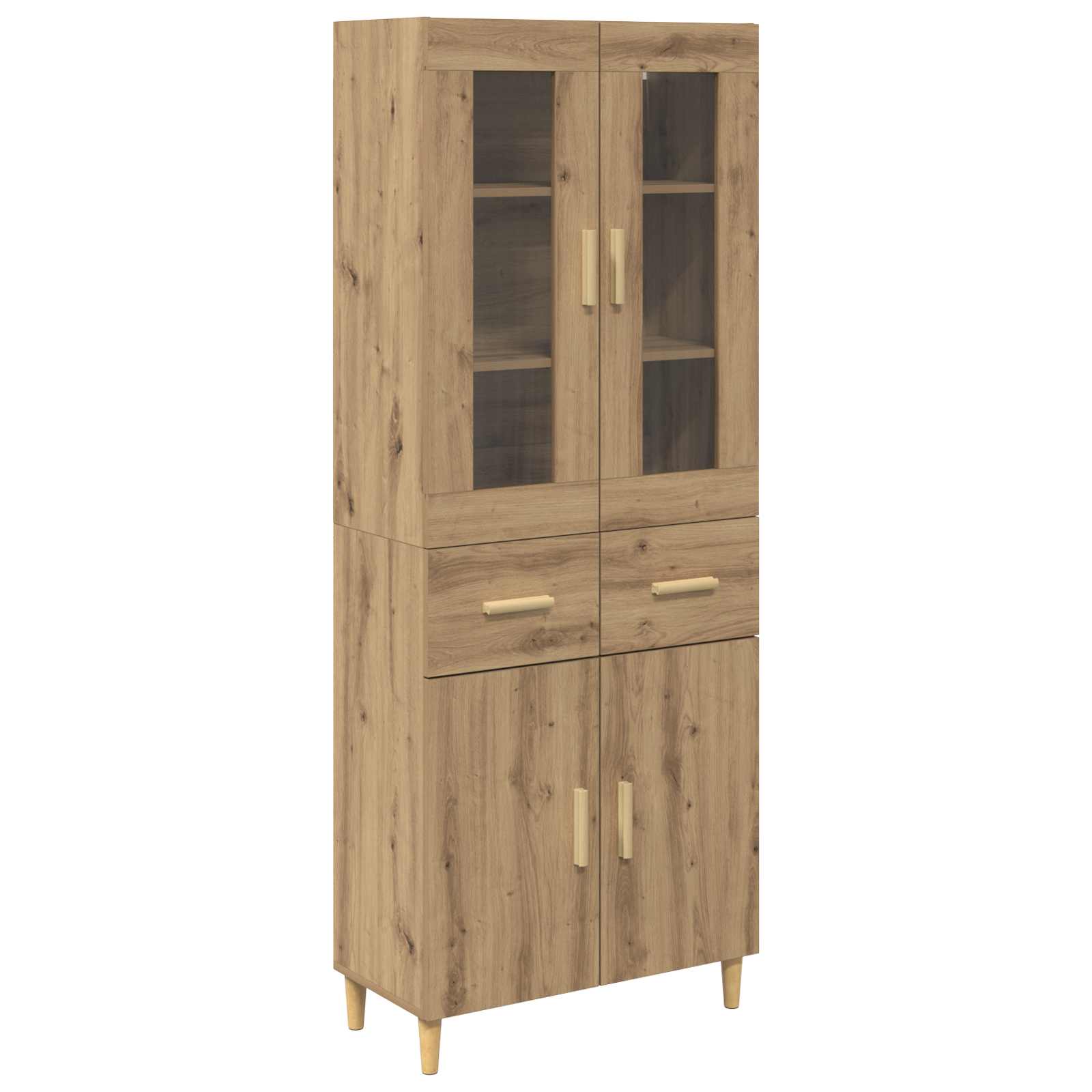 Highboard Altholz 69,5 x 34 x 180 cm Holzwerkstoff