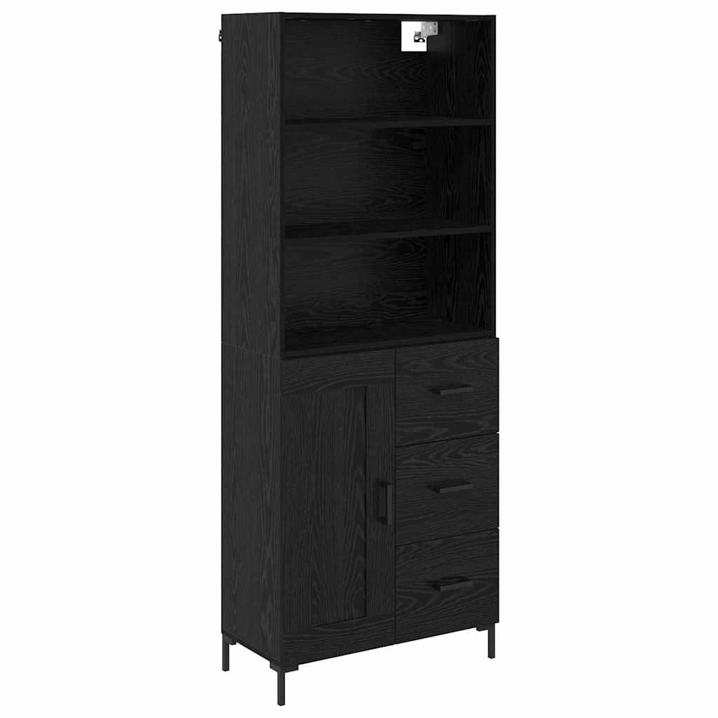 Highboard Hochglanz-Weiß 69,5x34x180 cm Holzwerkstoff