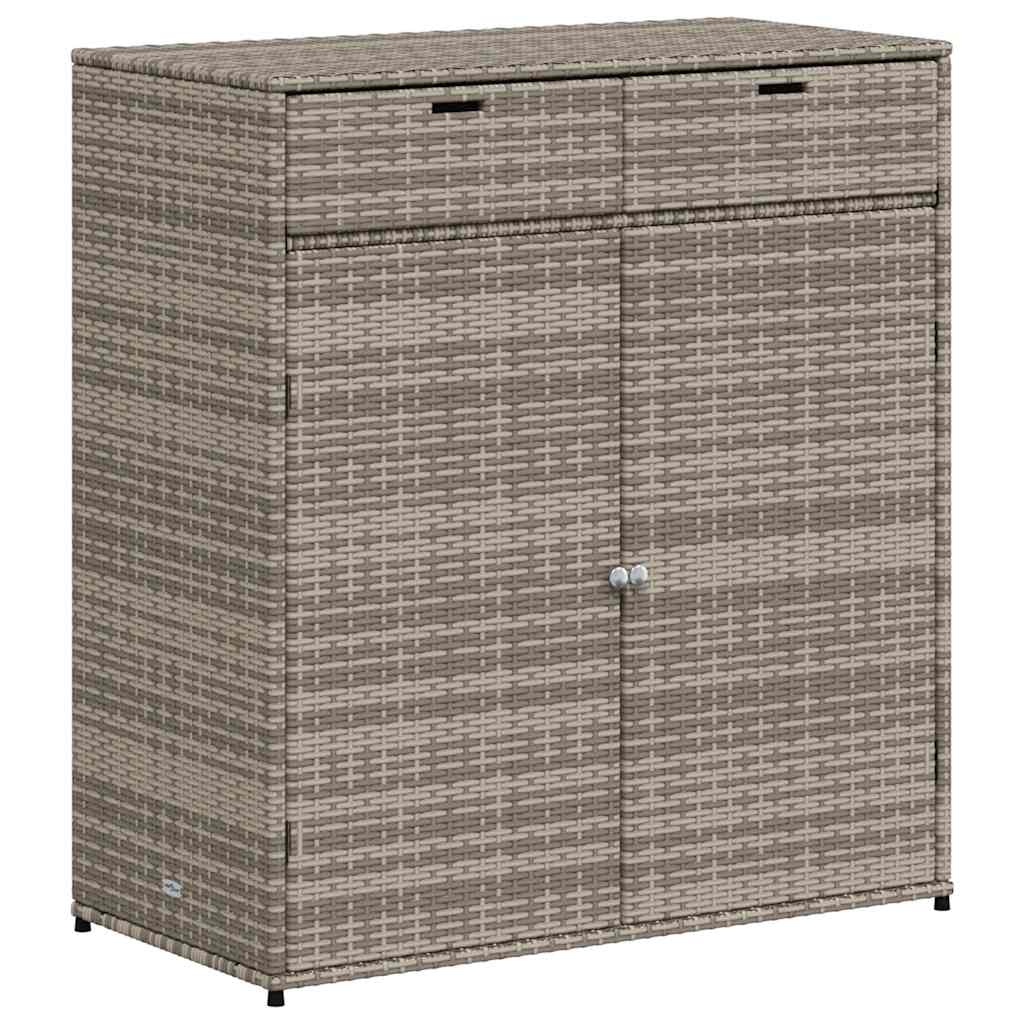 Gartenschrank Schwarz 55x55x111 cm Poly Rattan
