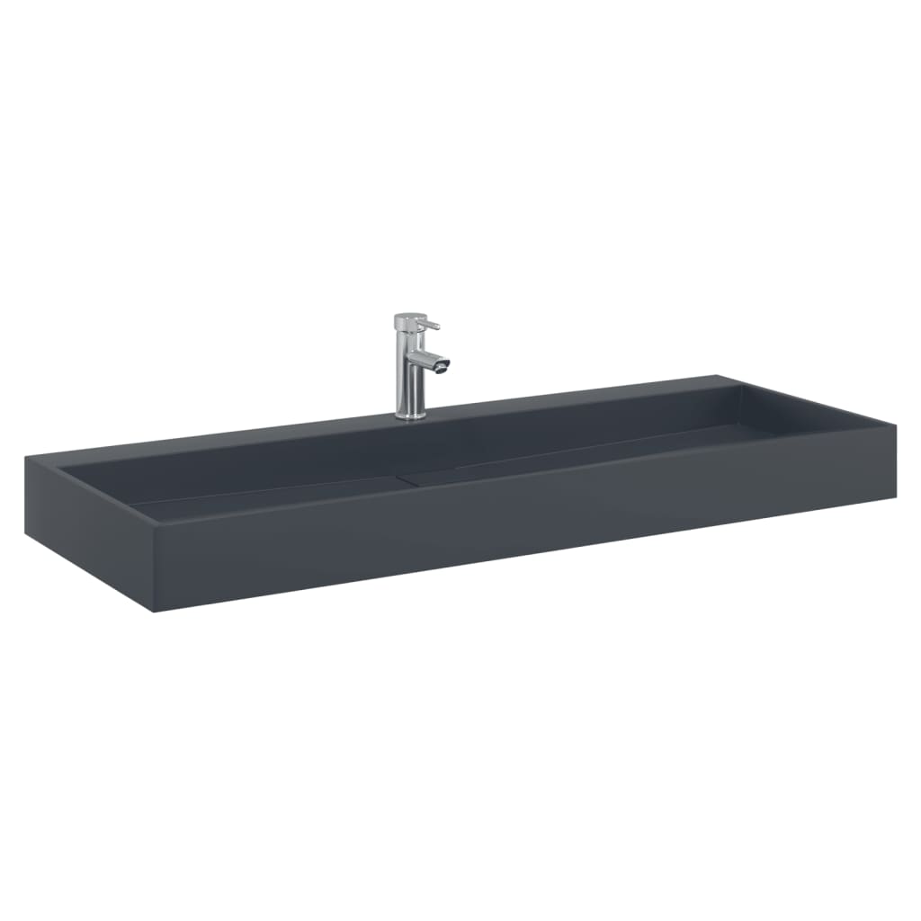 Waschbecken 60x38x11 cm Mineralguss/Marmorguss Mattschwarz