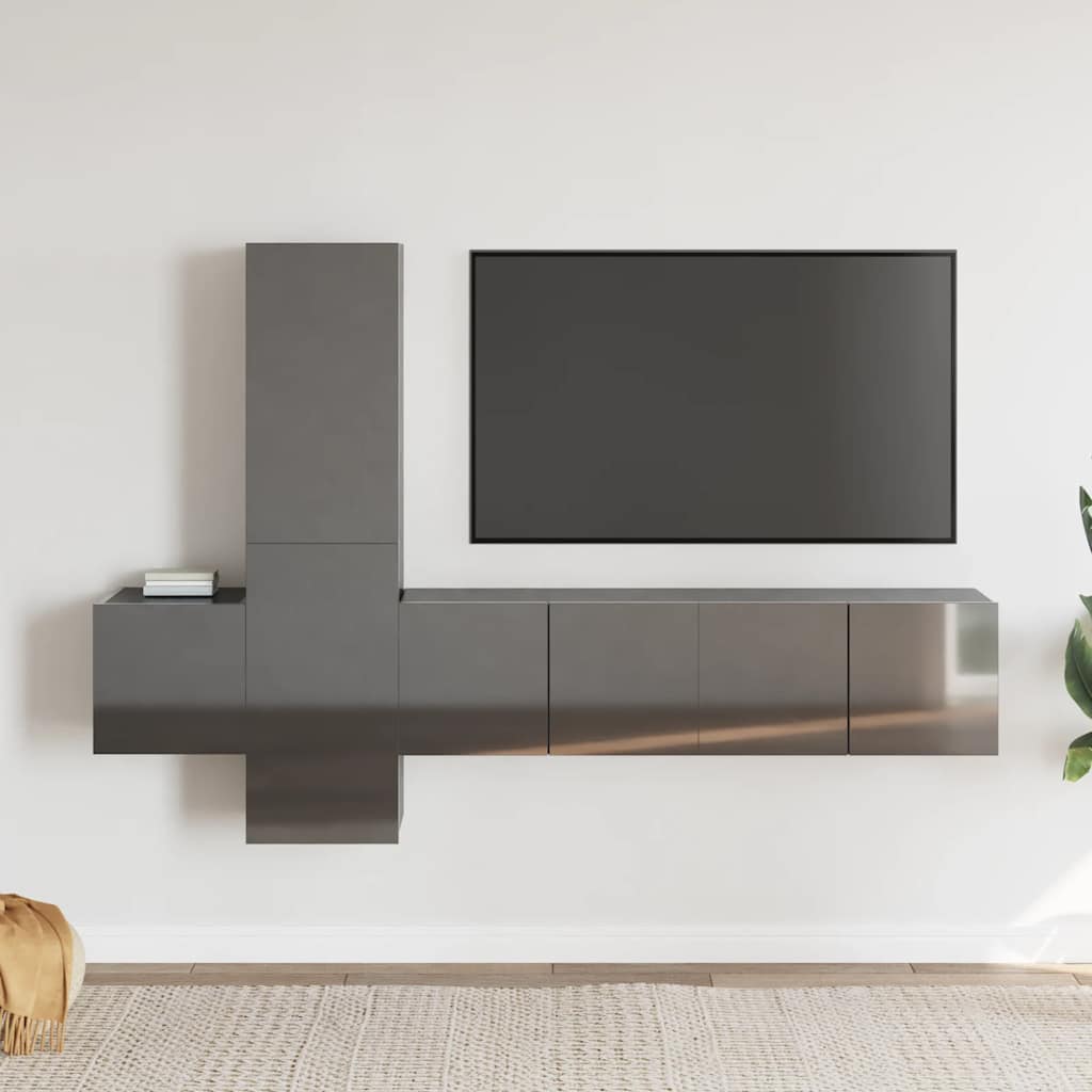 5-tlg. TV-Schrank-Set Weiß Holzwerkstoff