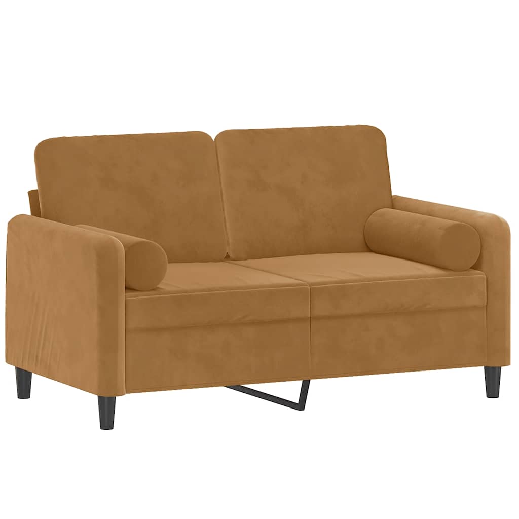 2-Sitzer-Sofa mit Zierkissen Dunkelgrün 120 cm Samt