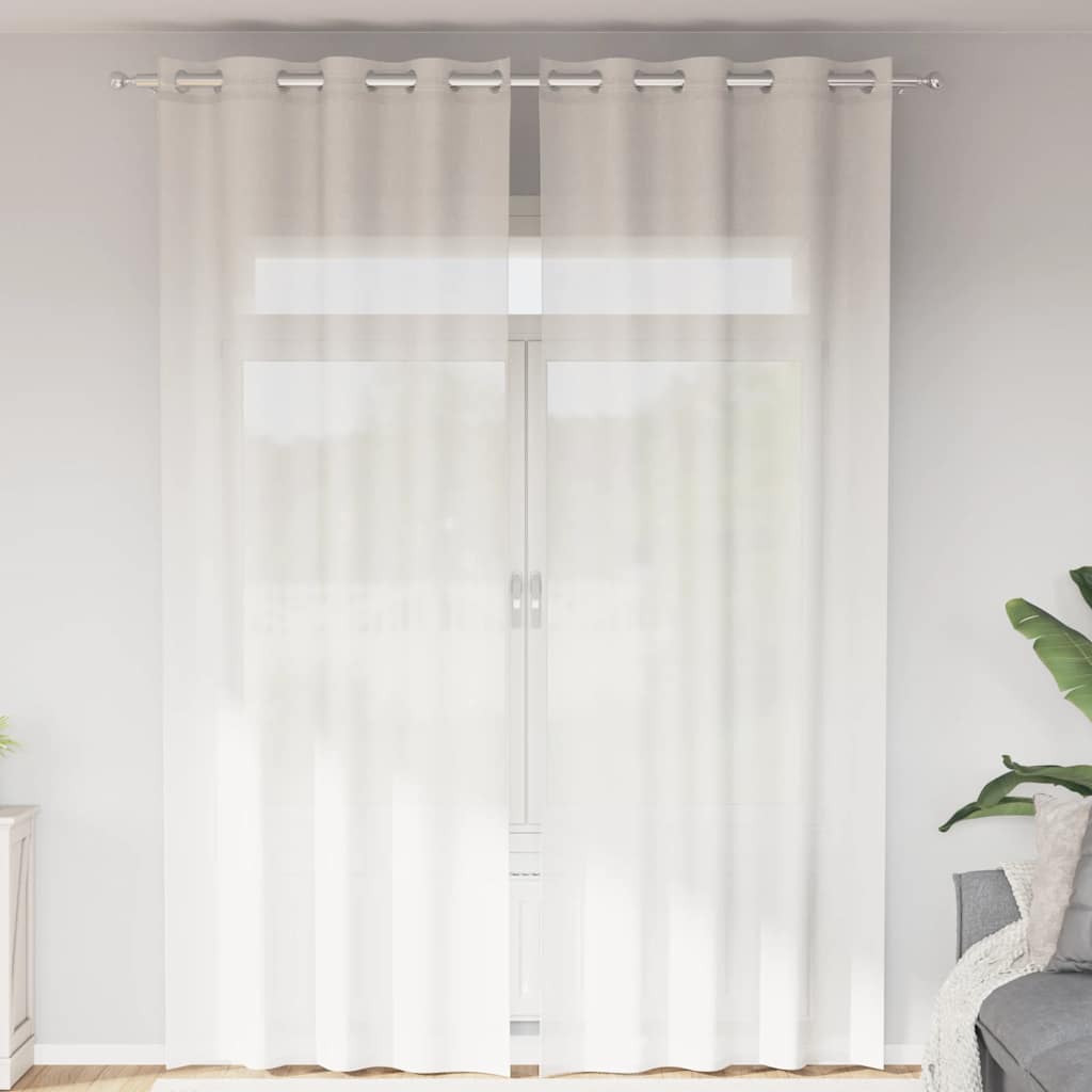 Voile Vorhänge mit Ösen 2 Stk. Apfelgrün 140x140 cm