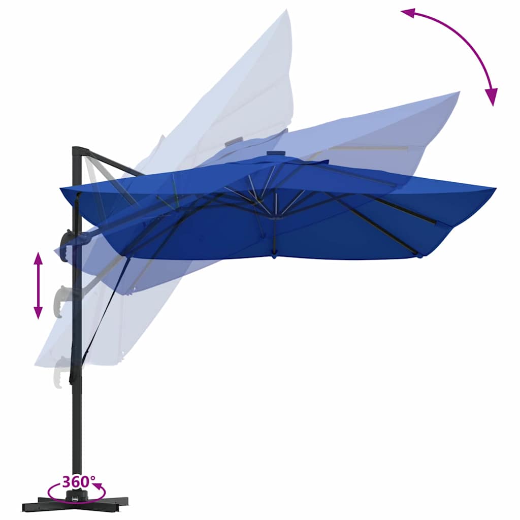 Sonnenschirm Sand 352 x 251 x 265 cm Polyester und Aluminium