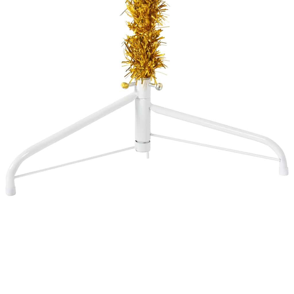 Künstlicher Halb-Weihnachtsbaum mit Ständer Schlank Weiß 180 cm