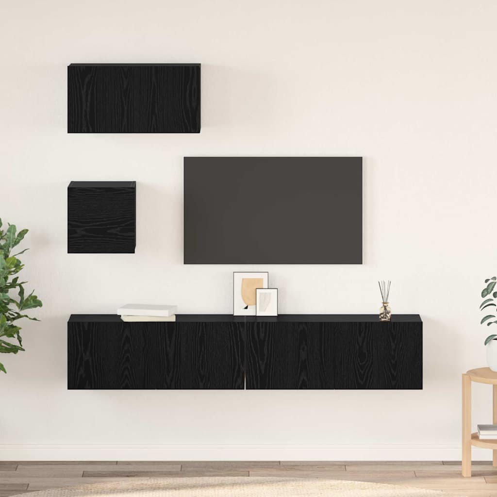 4-tlg. TV-Schrank-Set Weiß Holzwerkstoff