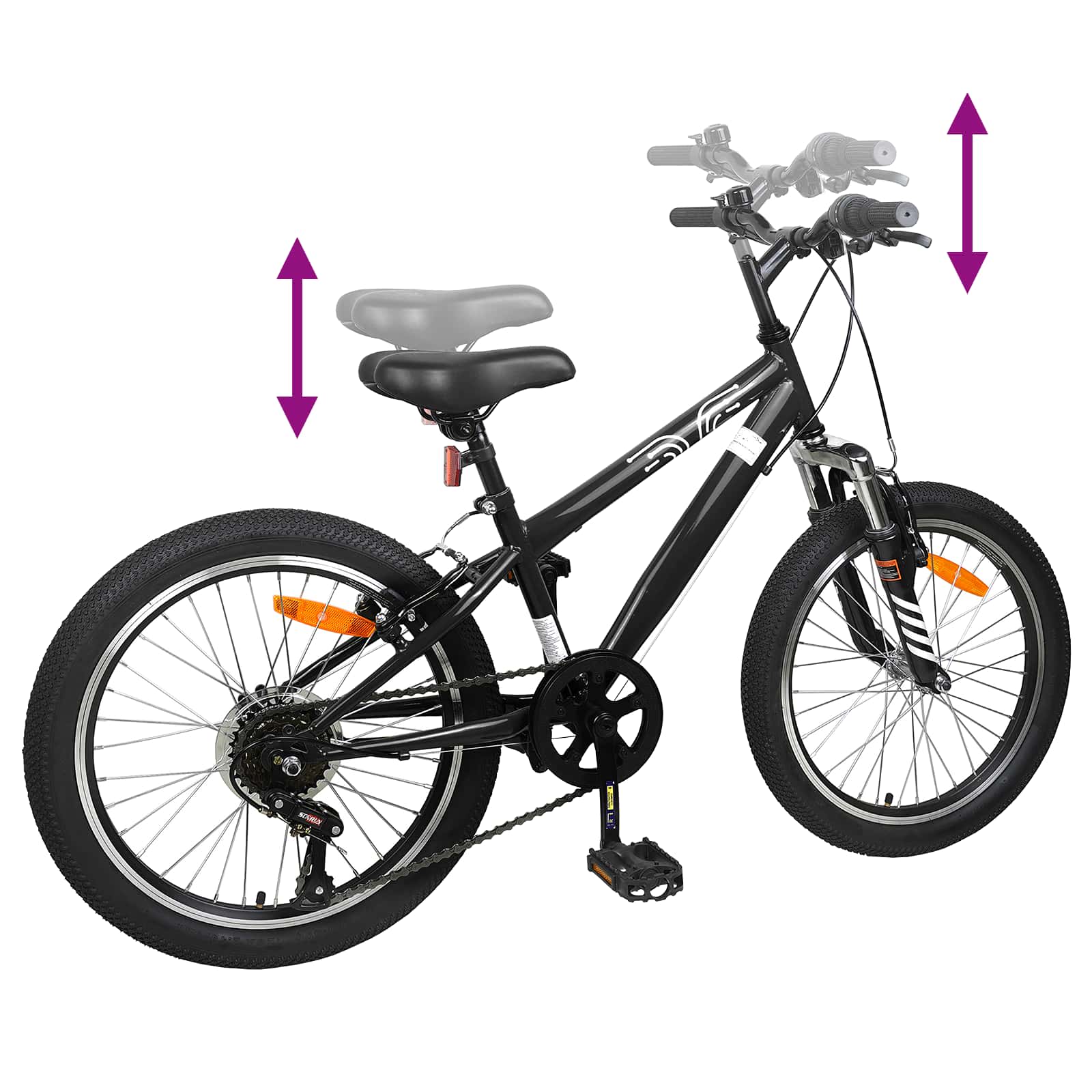 Mountainbike 20 Zoll 6-Geschwindigkeit für 5-8 Jahre alt Weiß