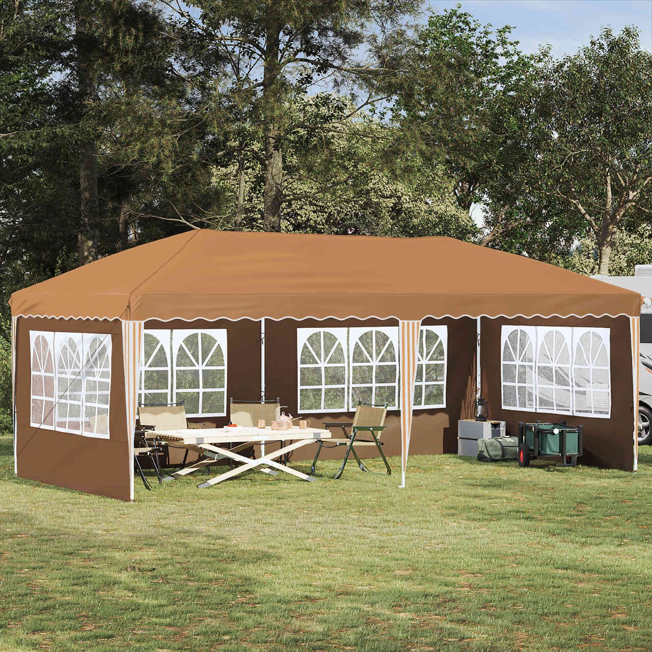Pop-up Partyzelt 575 x 290 x 245 cm Creme
