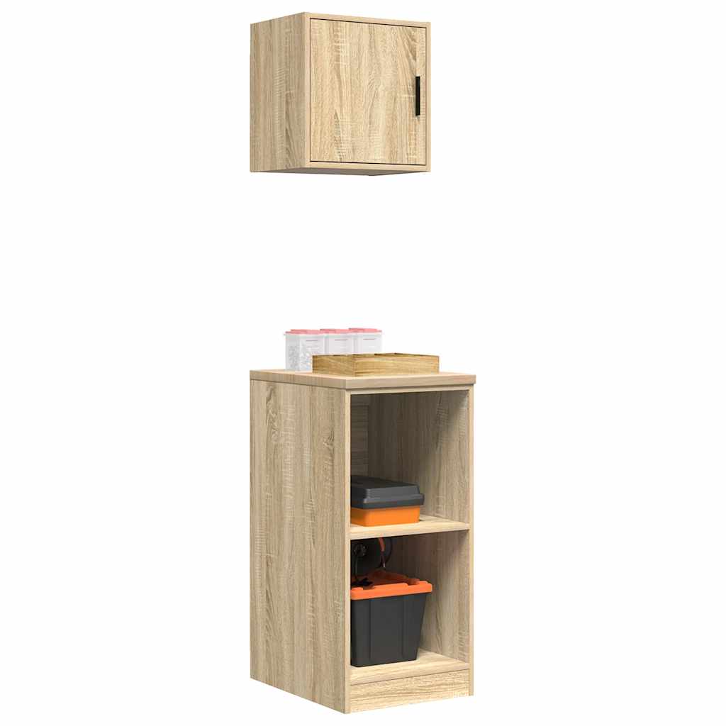 Garagenschränke 2 Stk. Schwarz Holzwerkstoff