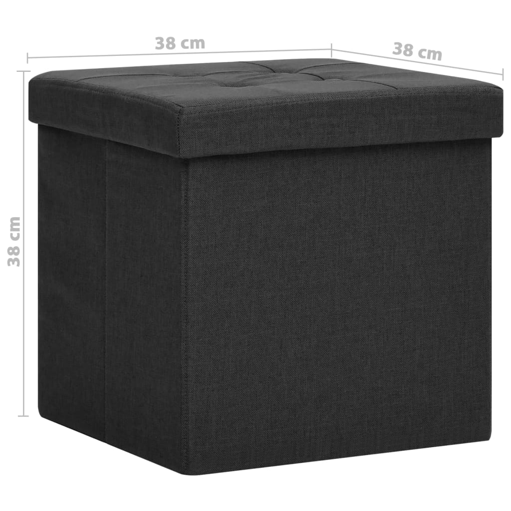 Hocker mit Stauraum Cremeweiß Leinenoptik