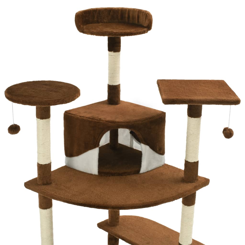 Katzen-Kratzbaum Sisal 203 cm Beige und Weiß