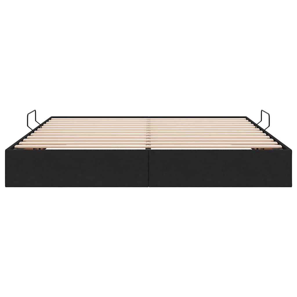 Aufbewahrungsbett mit Kopfteil Hellgrau 90 x 190 cm Stoff