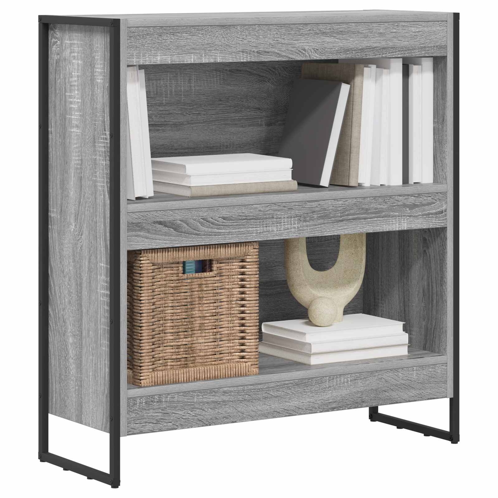 Bücherregal 2 pcs Schwarz Eichen-Optik 60 x 30 x 189,5 cm