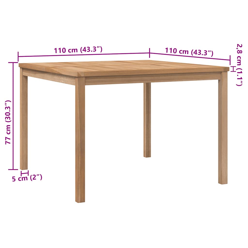 Garten-Esstisch 140x80x77 cm Massivholz Teak