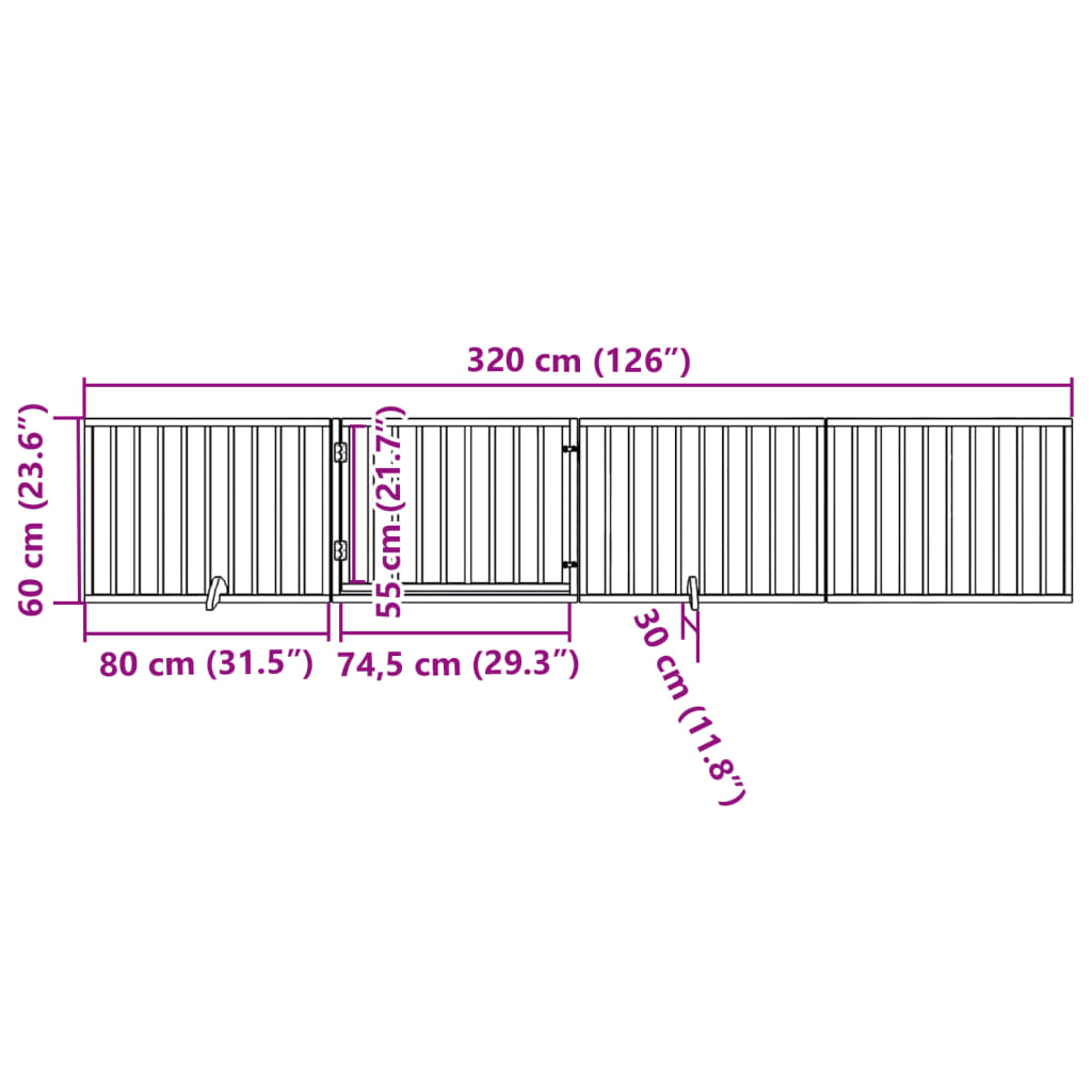 Hundegitter Faltbar 3 Paneele 150 cm Pappelholz