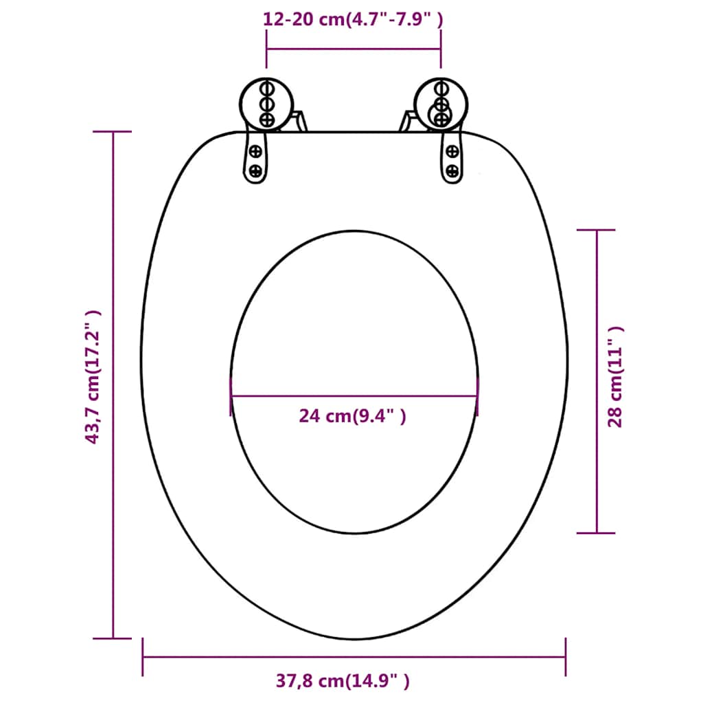 Toilettensitz MDF Deckel Schlichtes Design Weiß