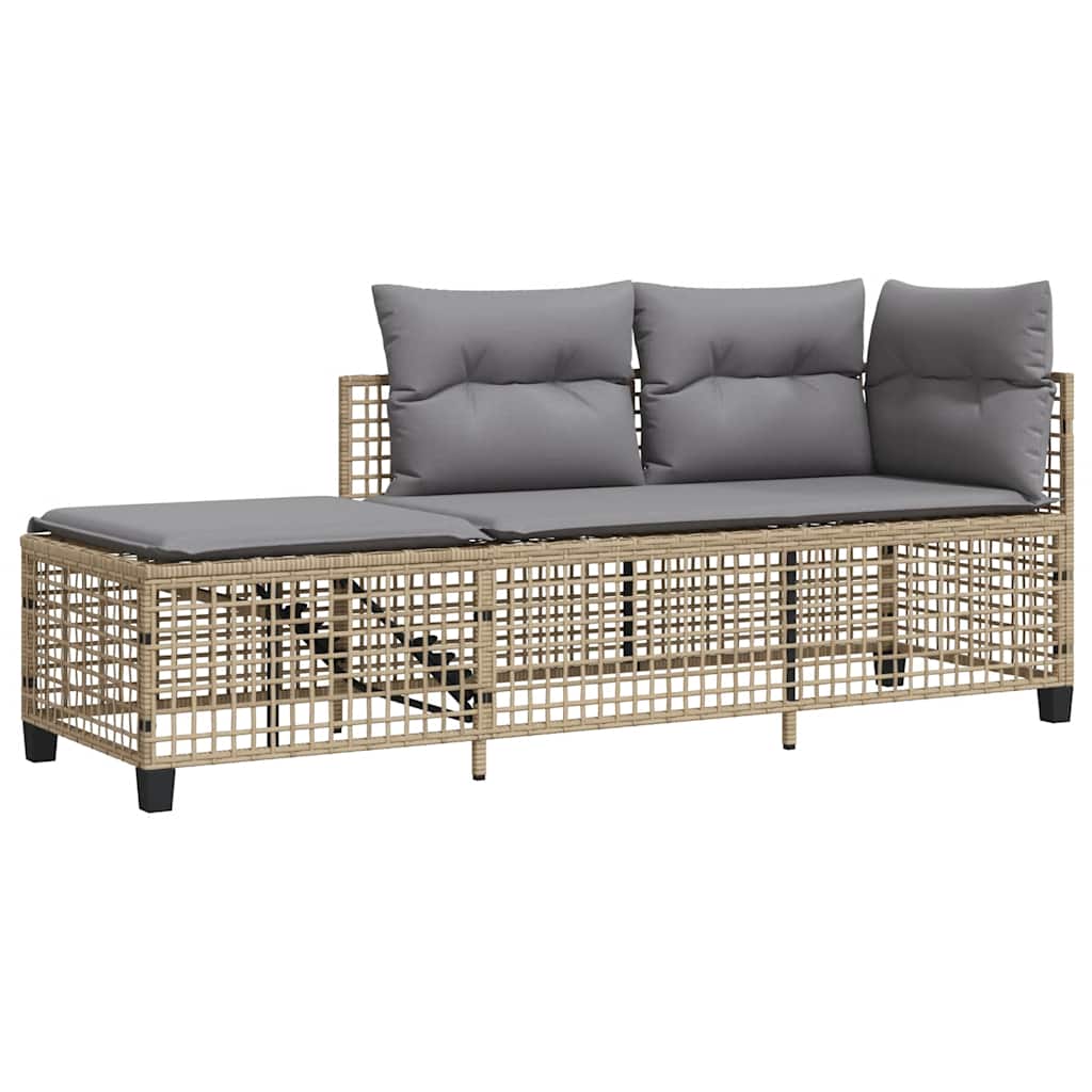 3-tlg. Garten-Ecksofa-Set mit Kissen Schwarz Poly Rattan