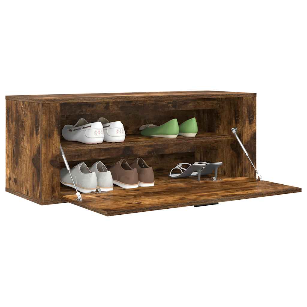 Wand-Schuhschrank Weiß 100x35x38 cm Holzwerkstoff