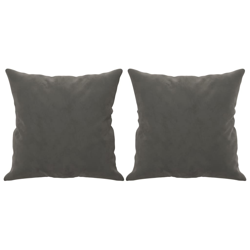 Zierkissen 2 Stk. Hellgrau 40x40 cm Samt