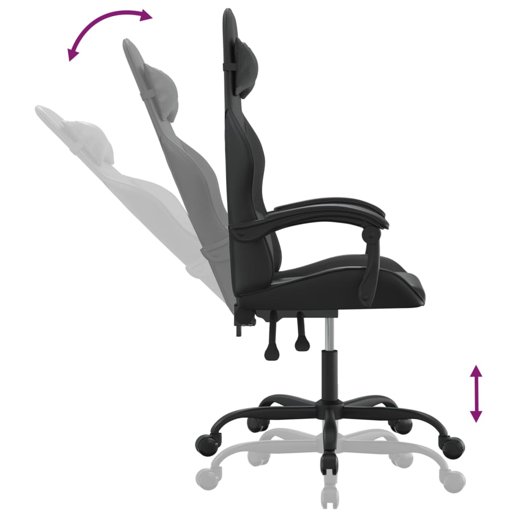 Gaming-Stuhl Drehbar Schwarz und Rot Kunstleder