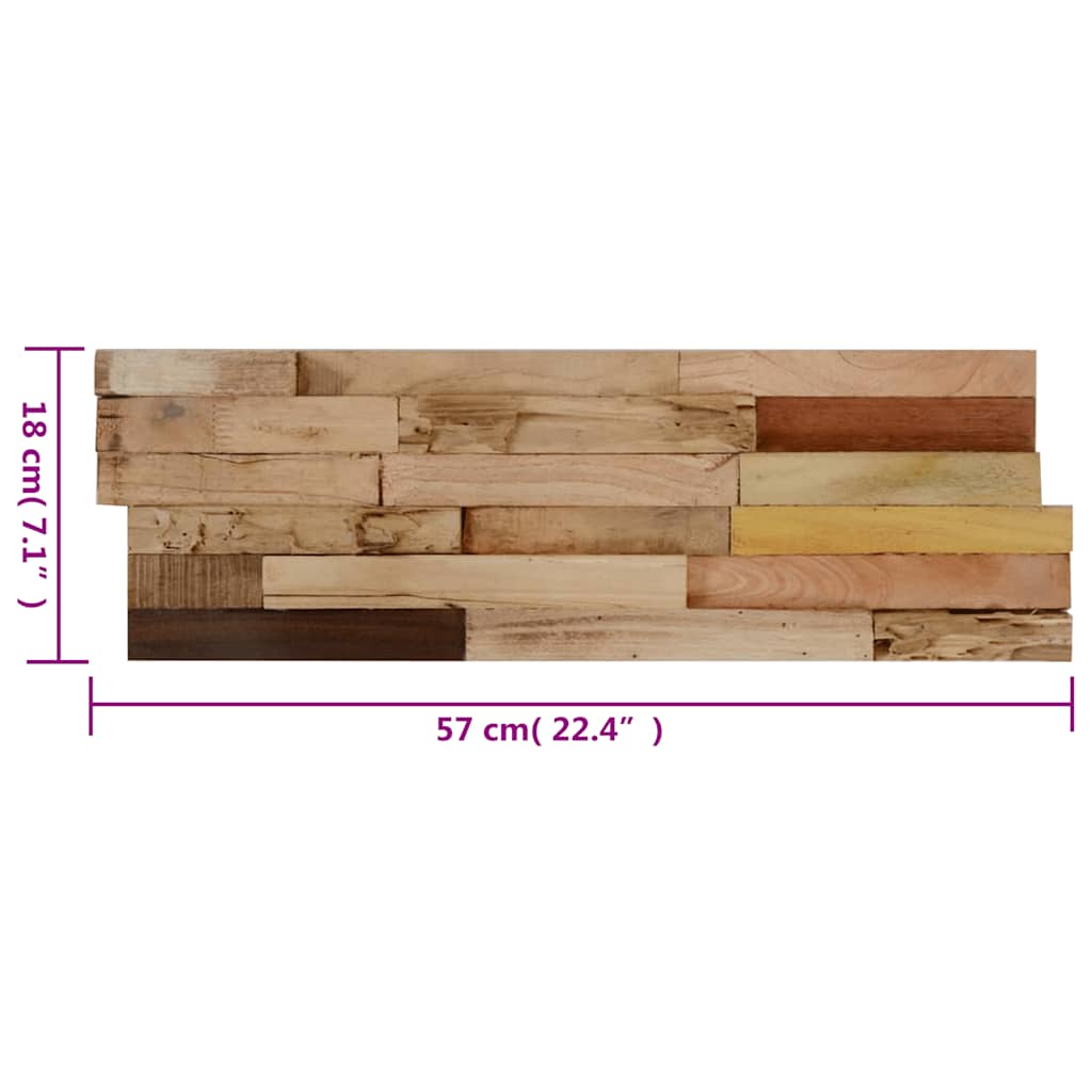 Wandplatten 10 Stk. 1,03 m² Massivholz Teak