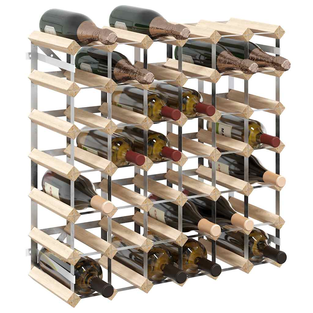 Weinregal für 42 Flaschen Braun Massivholz Kiefer